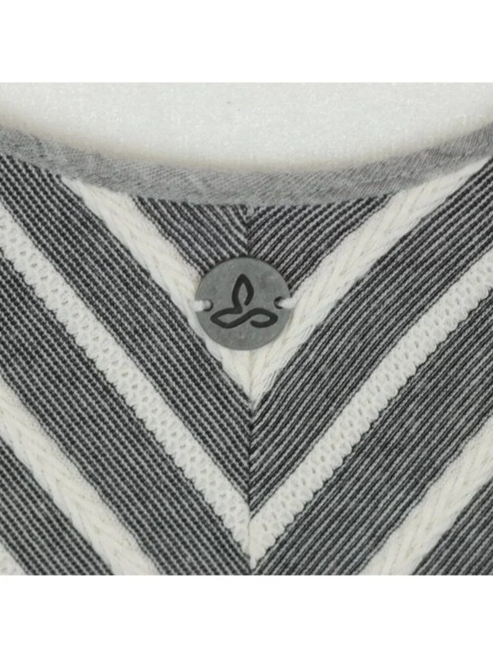 Prana Seacoast Women's Medium Gray & White Striped Cotton Racerback A-Line Dress